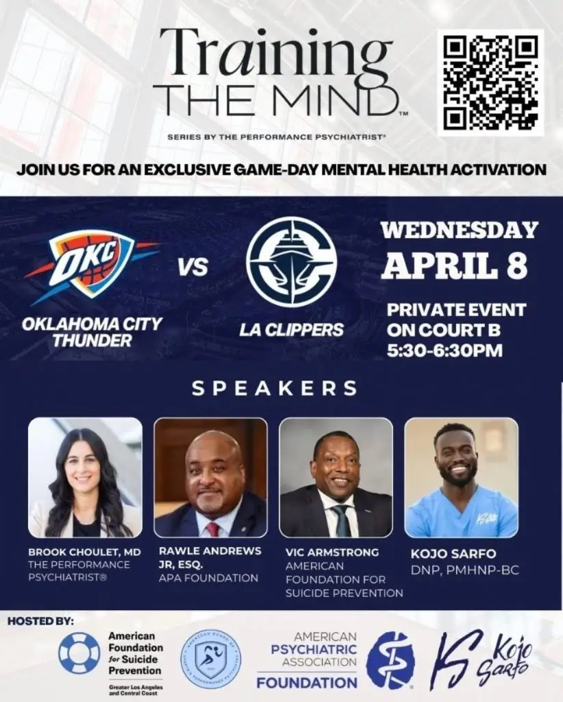 Mental health event with speakers listed